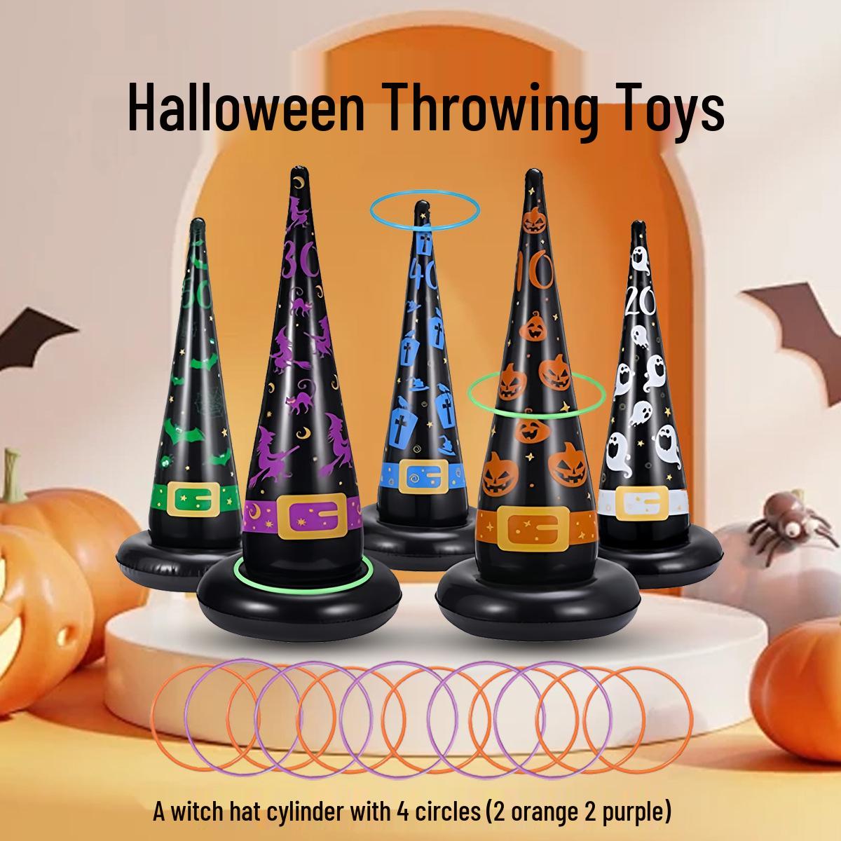 

Inflatable Witch Hat Ring Toss Halloween Game Props