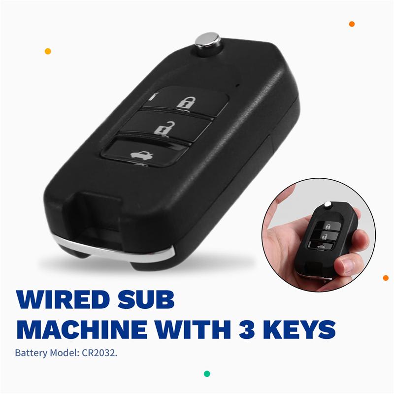 For VVDI Key Tool Compatible For Xhorse XKHO00EN Universal Wire Remote Key Fob Flip 3 Button For Honda Type