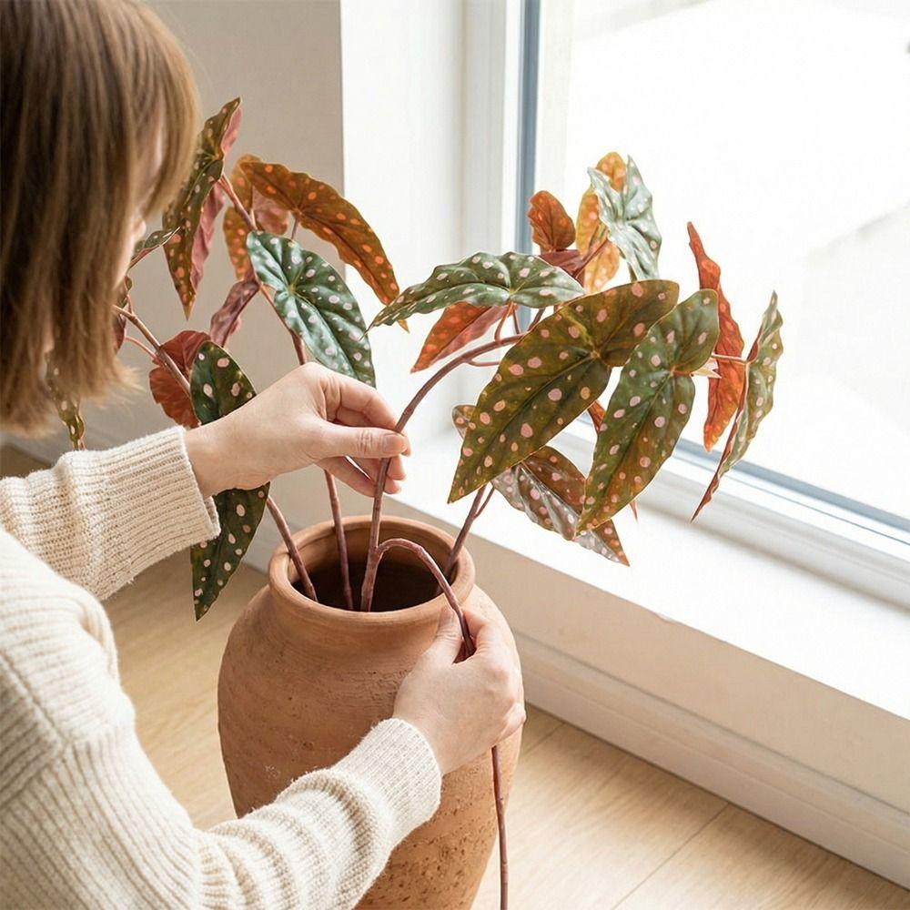 Plastic Artificial Green Plants Realistic Artificial Leaf Branch Outdoor Garden Decor