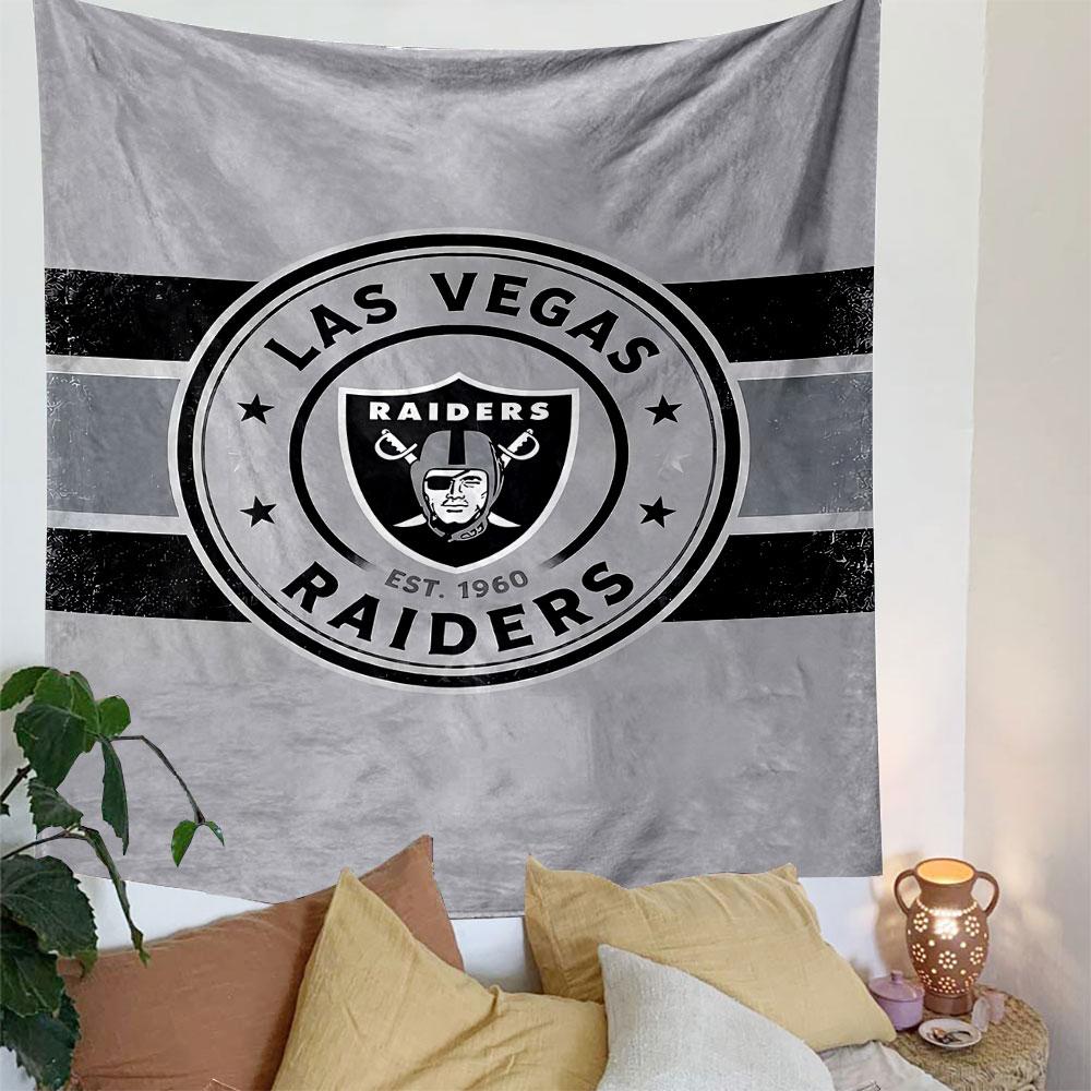 Las Vegas Raiders Tapestry Wall Hanging, NFL Football Logo, Wall Decor for Bedroom Living Room Dorm