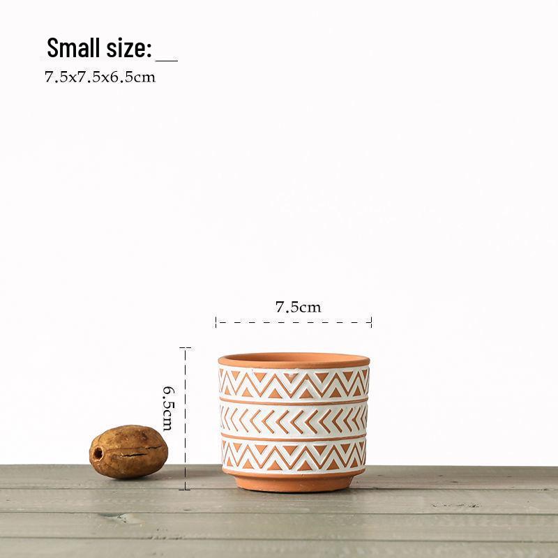 Red Clay Breathable Minimalist Terracotta Flower Pot with Feet for Succulents and Pothos - Round Design, Free Shipping