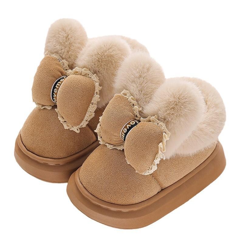 Baumwollpantoffeln für Kinder Mädchen 2025 Winter neue Samt-Thermo-Baumwollschuhe Mädchen Baumwolle Baby Baumwollmopp