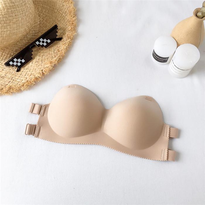 

Kaka Thin Glossy Strapless Push-Up Invisible Bra for Women One Size (40-60 kg)