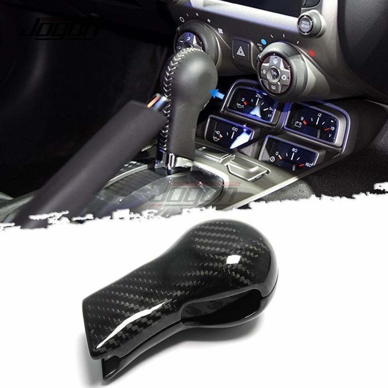 Carbon Fiber Car Interior Center Gear Shift Head Knob Panel Cover Trim For Chevrolet Camaro LT1 Turbo ZL1 2016-