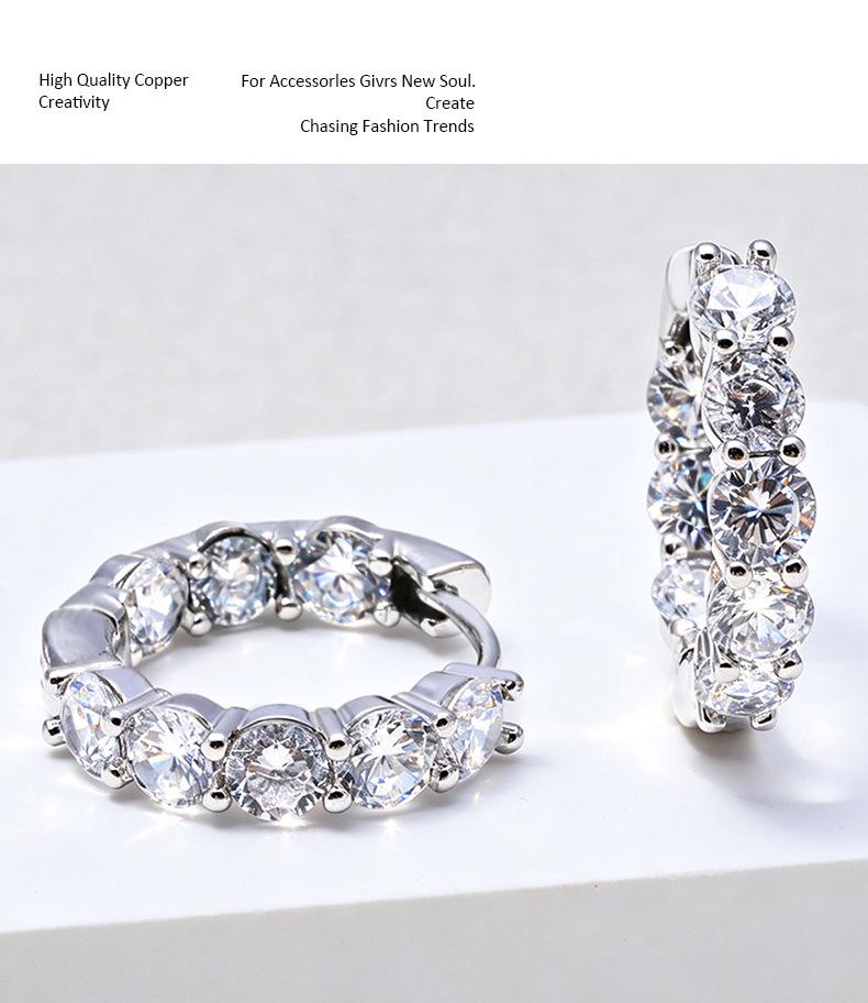 Elegant Zirconia Earrings for Women - High-End, Versatile, Shiny Jewelry