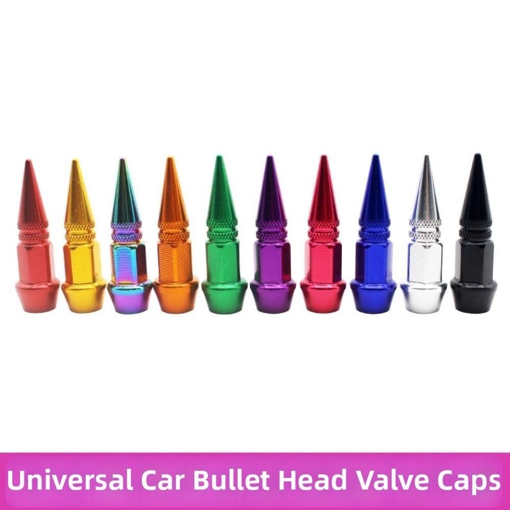 4pcs Universal Pointed Valve Tips Sharp Pointed Auto Parts Tire Valve Cover Bicycle and Motorcycle