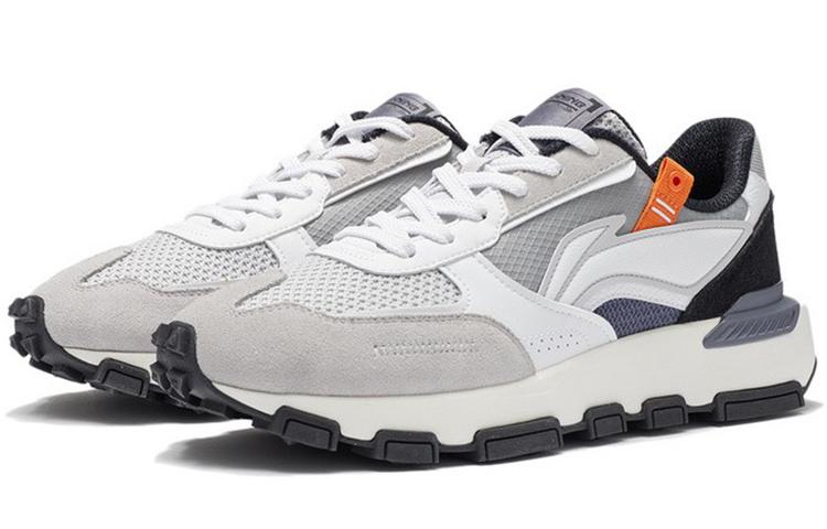 Li Ning Classic Cushioning Low Top Sports Casual Shoes Men's Gray White AGCS093-1