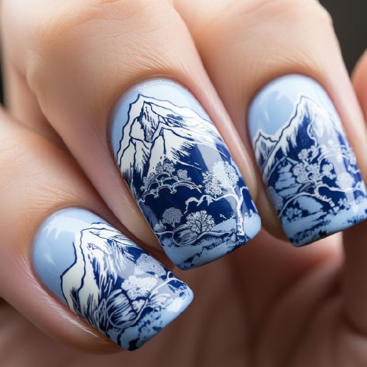

24Pcs Stylish Press on Nail Acrylic False Nail Artificial Nail Chinese Inspired Nail Decorations For National Holidays 1