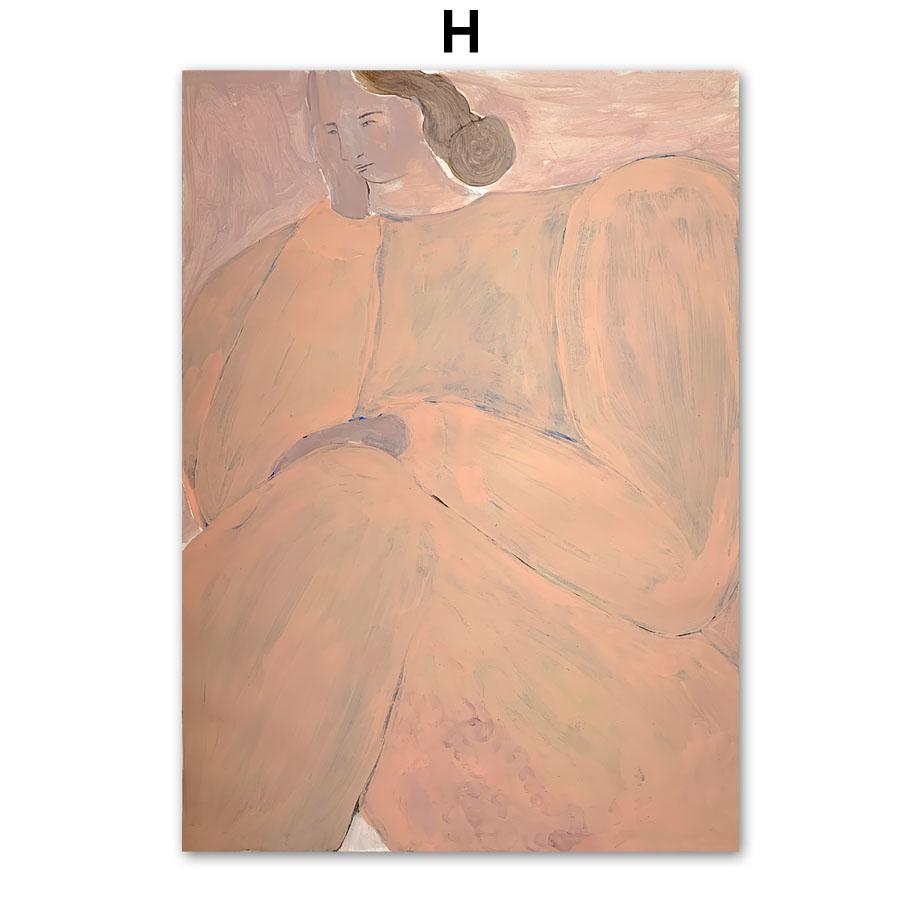 Lines Curve Girl Geometry Modern Abstract Posters And Prints Wall Art Canvas Painting Hotel Bar Pictures For Living Room Decor