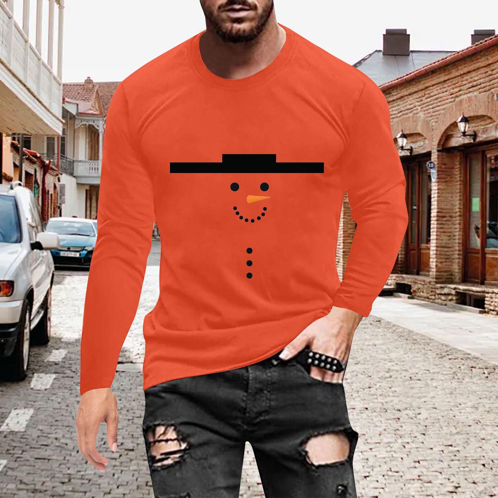 

Муж. Футболка Круглый вырез Одежда Одежда На открытом воздухе Длинный рукав С принтом Модельер Винтаж XXXL шафрановый