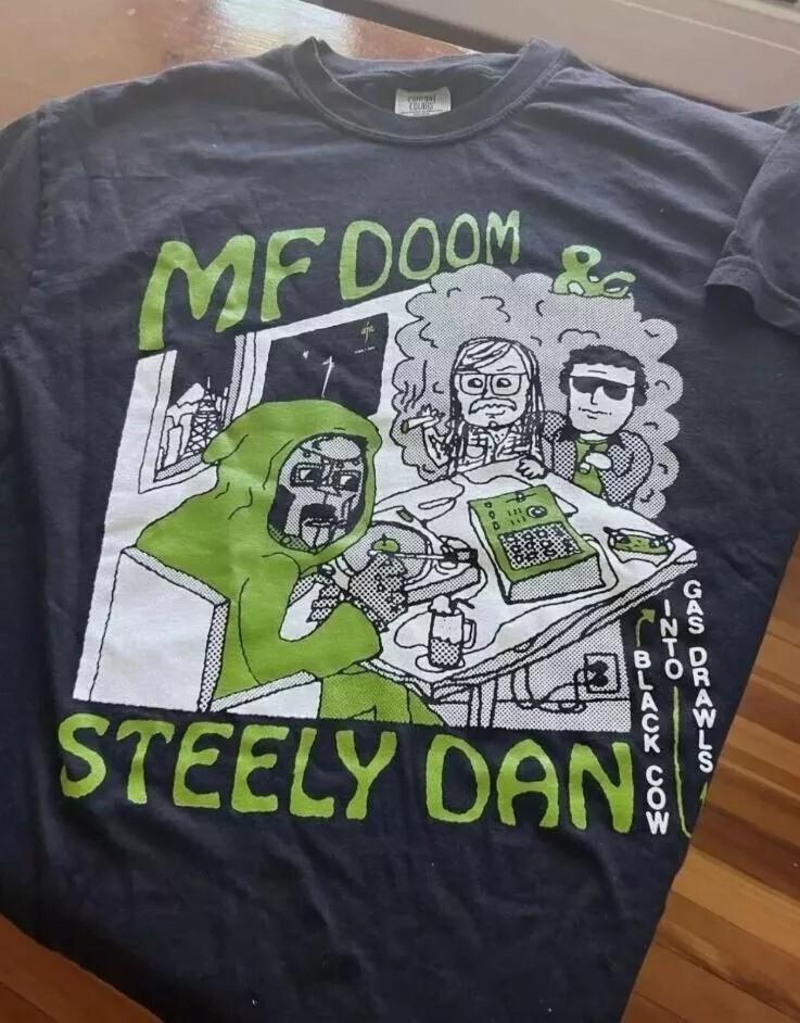 New Steely Dan Shirt, MF Doom Black Cotton T-shirt Unisex Men Women XXXXL