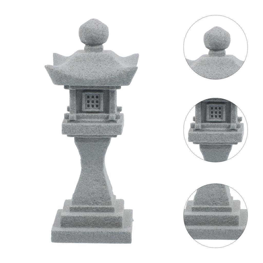 FOMIYES Replica Stone Lantern Sand Table Pavilion Model Zen Garden Tower Mini Tower Ornament Miniature Tower Ornament Aquarium Pavilion Model