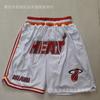Miami Heat Basketball Shorts Men City White Black Rainbow Print Performance Sportswear Cotton Athletic Pants