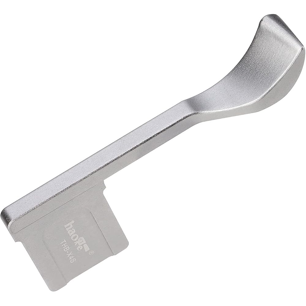 Haoge THB-X4S Hand Grip Metal Hot Shoe Thumb Rest for Fujifilm X-E4 Camera, Silver
