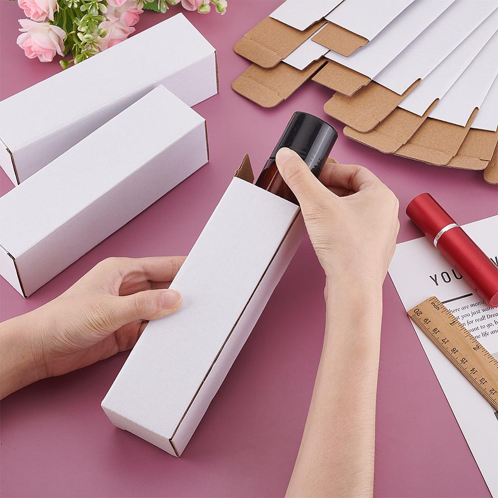 30pcs Blank Cardboard Paper Packing Boxes Rectangle White Finished Product: 5.3x5.05x18cm