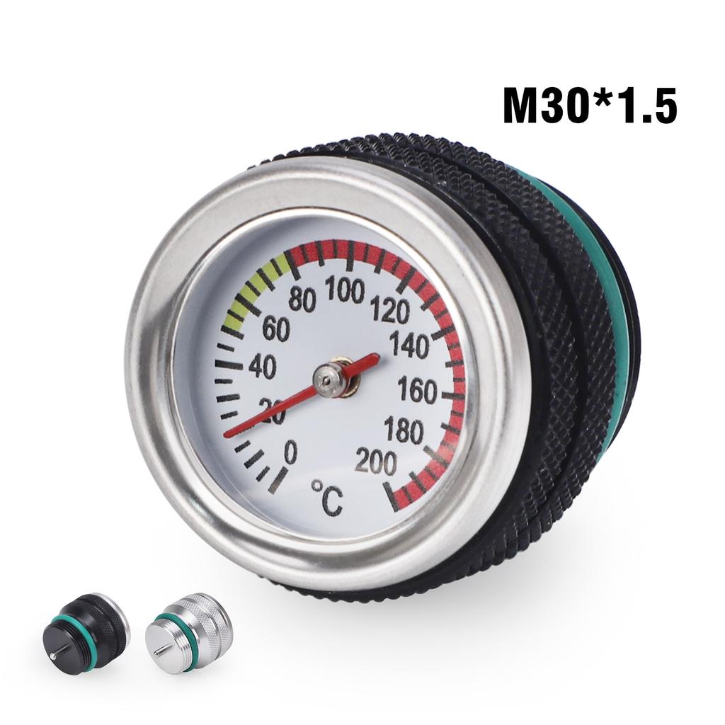 Motorcycle Fuel Tank Cap M30X1.5 With Oil Engine Temperature Gauge Meter Oil Filler Cap Motorbike For Kawasaki 650 KLR 1987-1998