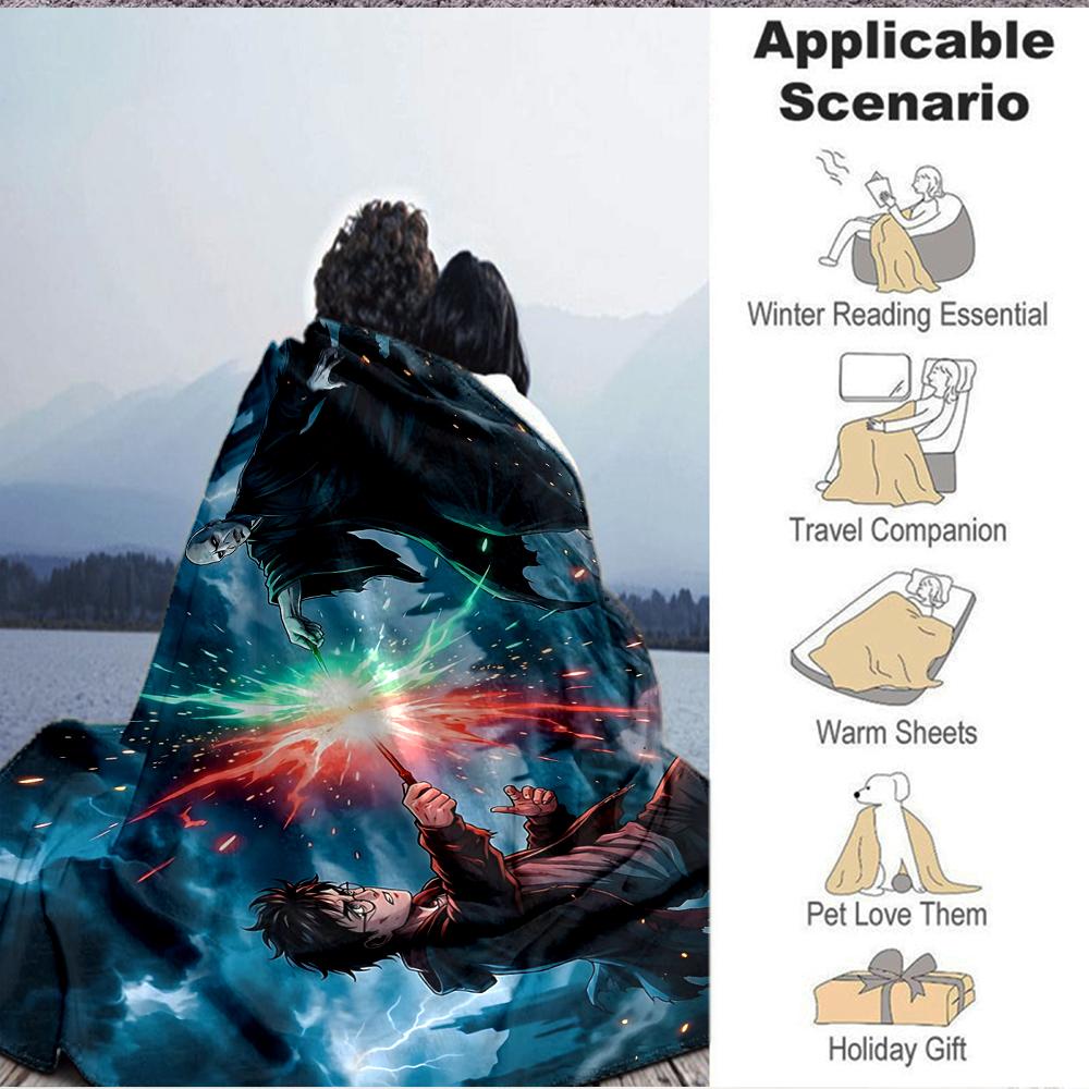 1Pc Magic Duel Storm Flannel Fleece Blanket Soft Warm Throw Blanket for Sofa Bed Couch Home Decor Lightweight Travel Nap Blanket Xmas Gift Ek113
