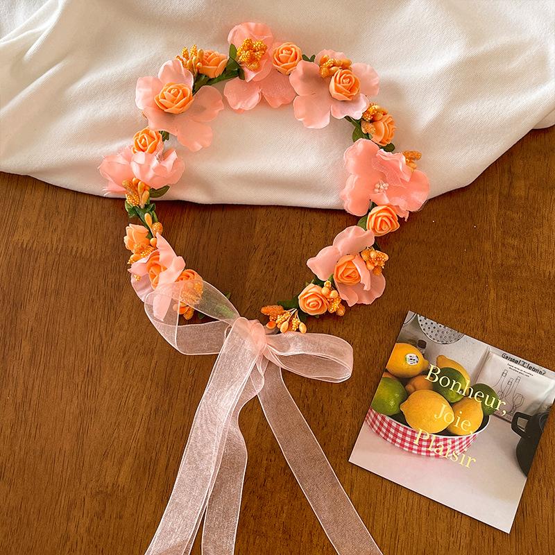 1Pcs Wedding Bridesmaid Floral Headband Girls Boho Flower Crown Hair Accessories for Garden Party Birthday Festival