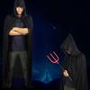 Double Layer Witch Clothes Children Halloween Cloak Hooded Cape Wizard Robe Performance Costumes
