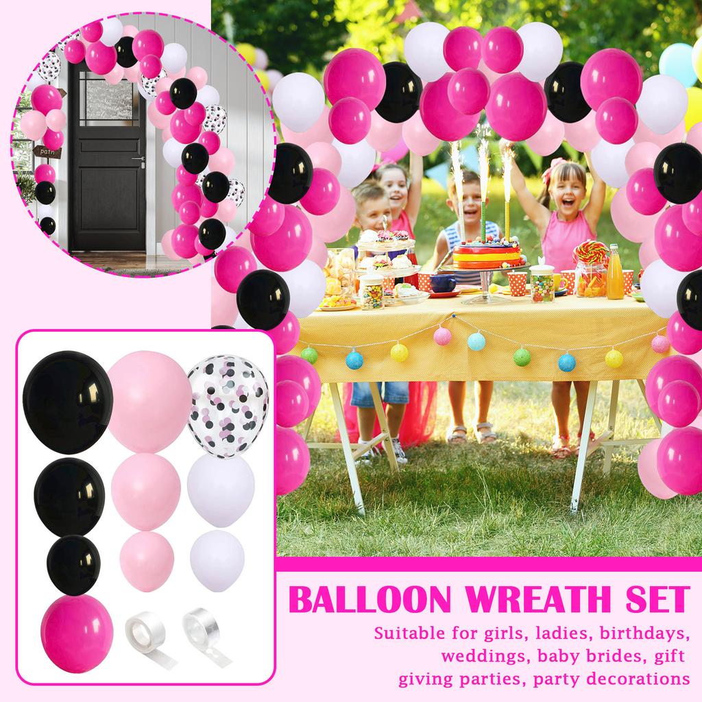 Black Garland Set, Confetti Latex Theme Arch, Party Decoration