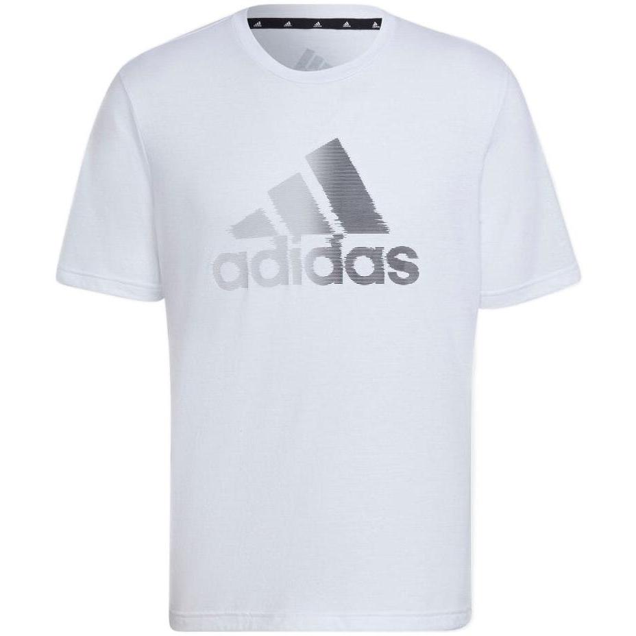 Adidas Logo Print Crew Neck Short Sleeve T-Shirt Men Tops White HF7210