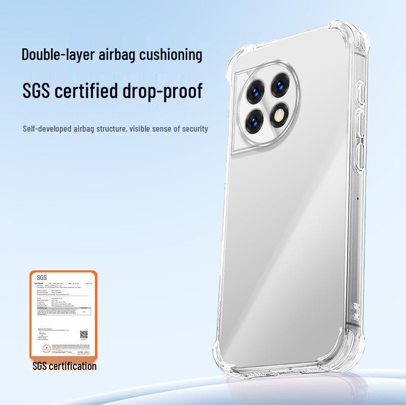 OnePlus 11 / 11R Transparent TPU Airbag Corner Drop-proof Phone Case - Minimalist Design