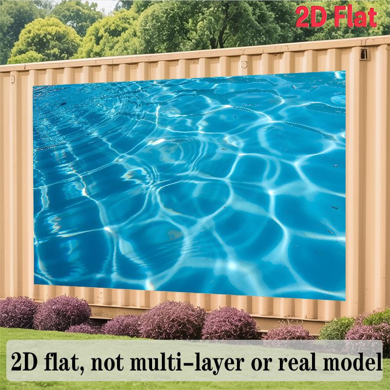2D-Flachdesign, 1 Stück pro Packung - Schwimmbad-Banner-Dekoration - Bunter Polyester-Hintergrund im Schwimmbad-Thema