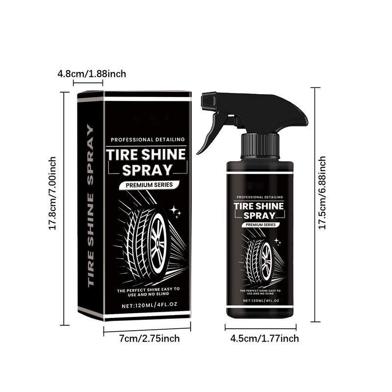 Auto Wheel Polishing Spray Tire Shine Spray 120ml Wheel Cleaner Spray Automotive Tire Dressing Spray for Glossy Look