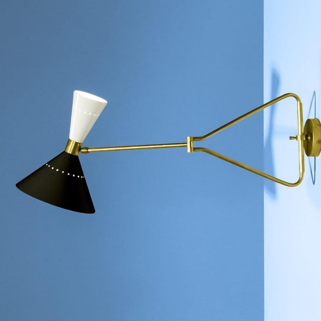 1950's Mid Century Wall Light Italian Modern Adjustable Diabolos Wall Sconces lamp (Single, Cord with Switch Available)