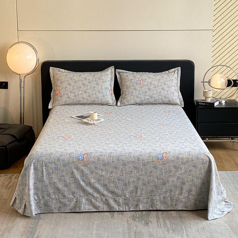 Retro Floral Pattern Bed Sheet Set 100% Cotton Bed Sheets Soft Breathable Bedspread with Pillowcases Queen Size Bedding Set
