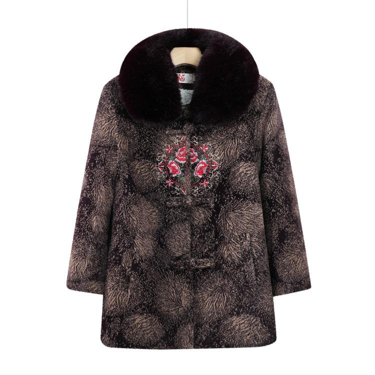 Grandma's Winter Clothes Mink Velvet Old Lady Cotton Coat Elderly Winter Clothes Coat Female Mother Plus Velvet Thickened Woolen Coat