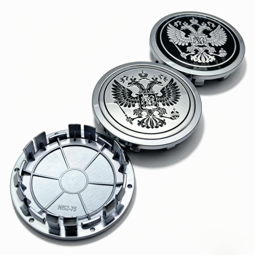 4pcs Russian Coat of Arms Logo Badge Car Wheel Center Caps 75MM Clips 65MM Wheels Hub Cap Rim Hubcaps Dust Cover Car Accessories