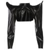2024 Trendy European & American Style PU Leather Zipper Hollow Crop Tops for Women