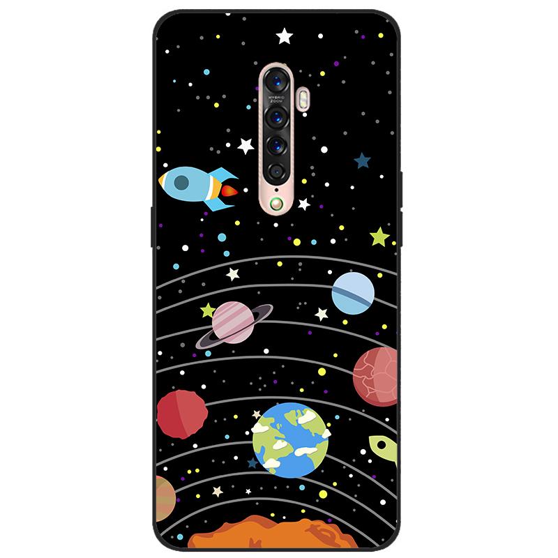 Für OPPO Reno 2 Hülle Weiches TPU-Silikon Cartoon Rückseite Handyhüllen TPU Schwarzer Stoßfänger für Hülle PCKM70, PCKT00, PCKM00, CPH1907