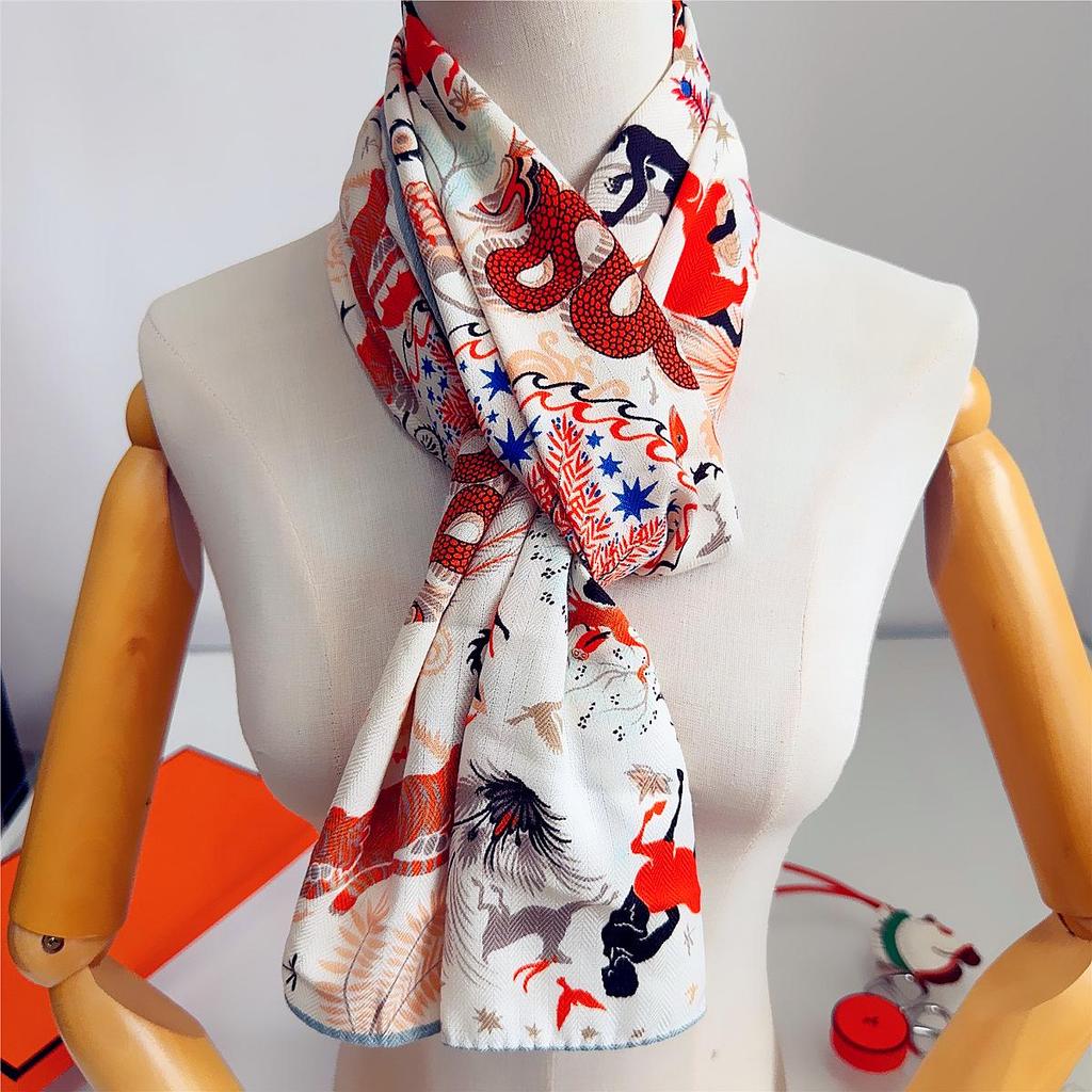 Herringbone Velvet Scarf: Winter, Versatile, Thickened, Hand-Rolled Edges, Small & Long