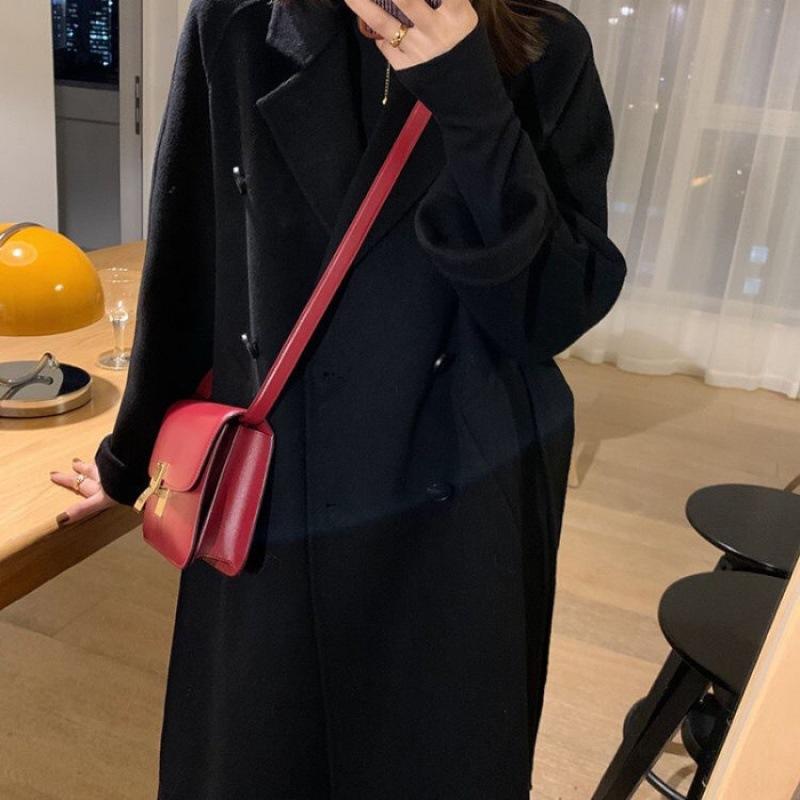 New Classic Double-breasted Woolen Coat In Autumn and Winter, Long Woolen Coat Woman