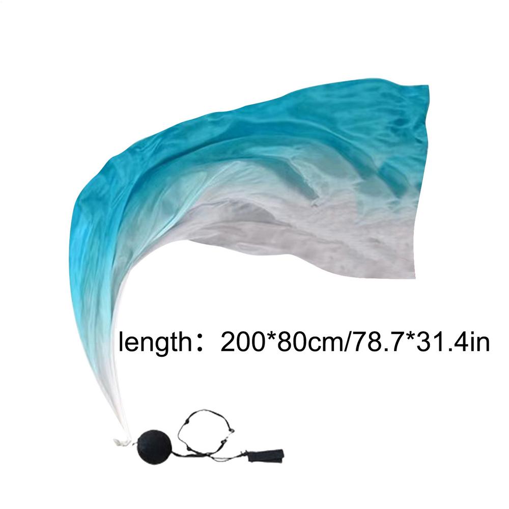 Seiden Schleier Poi Wunderschöne Tanzflaggen mit Schwingkugeln Bunte Anbetungsflaggen für Kirche, Bühne, Stammesaufführungen