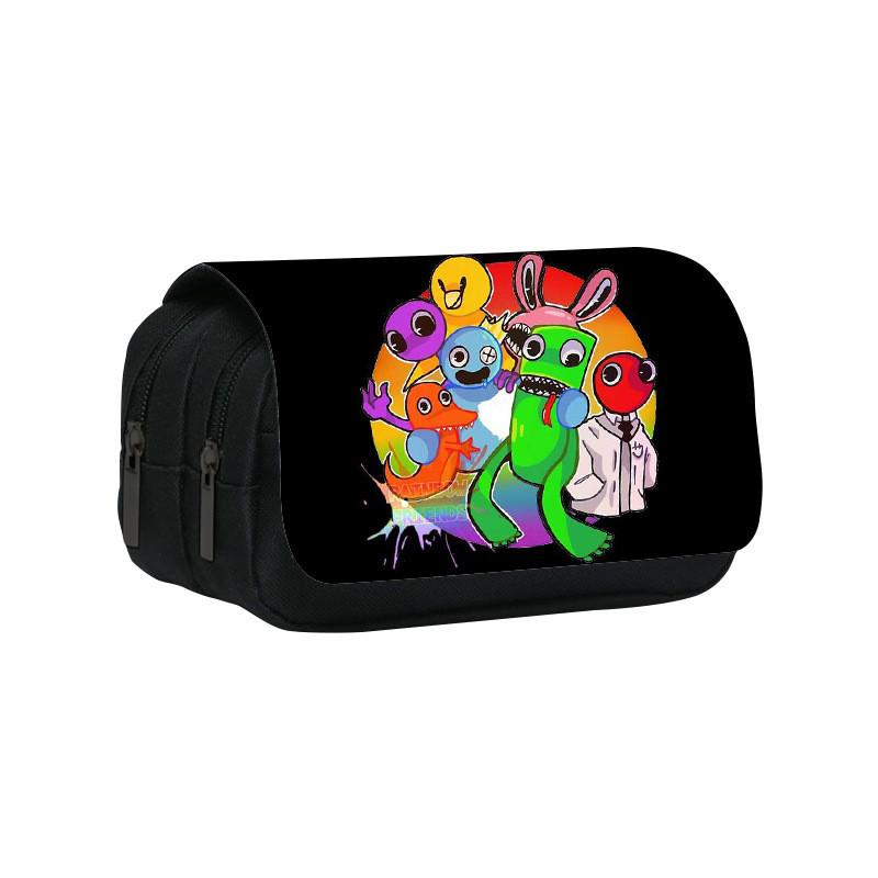 Rainbow Friends Double Layer Pencil Case With Large Capacity For Students And Kids