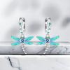 S925 Silver Zirconia Butterfly Gradient Dragonfly Earrings for Women Birthday Party Gift
