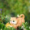 Cat Solar Garden Statue Solar Garden Statue Cat Housewarming Gift Outdoor Decoration with Cat Holding Butterfly for Mom Grandma
