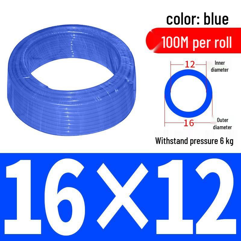 Pressure-Resistant Explosion-Proof PU Air Hose - Flexible, High-Pressure Air Pump Compressor Hose, Transparent Pneumatic, 6MM/12MM.