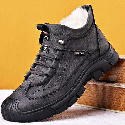 Snow Boots 2024 New Winter Velvet Warm Martin Boots Men's Casual High-top Dad Cotton Shoes