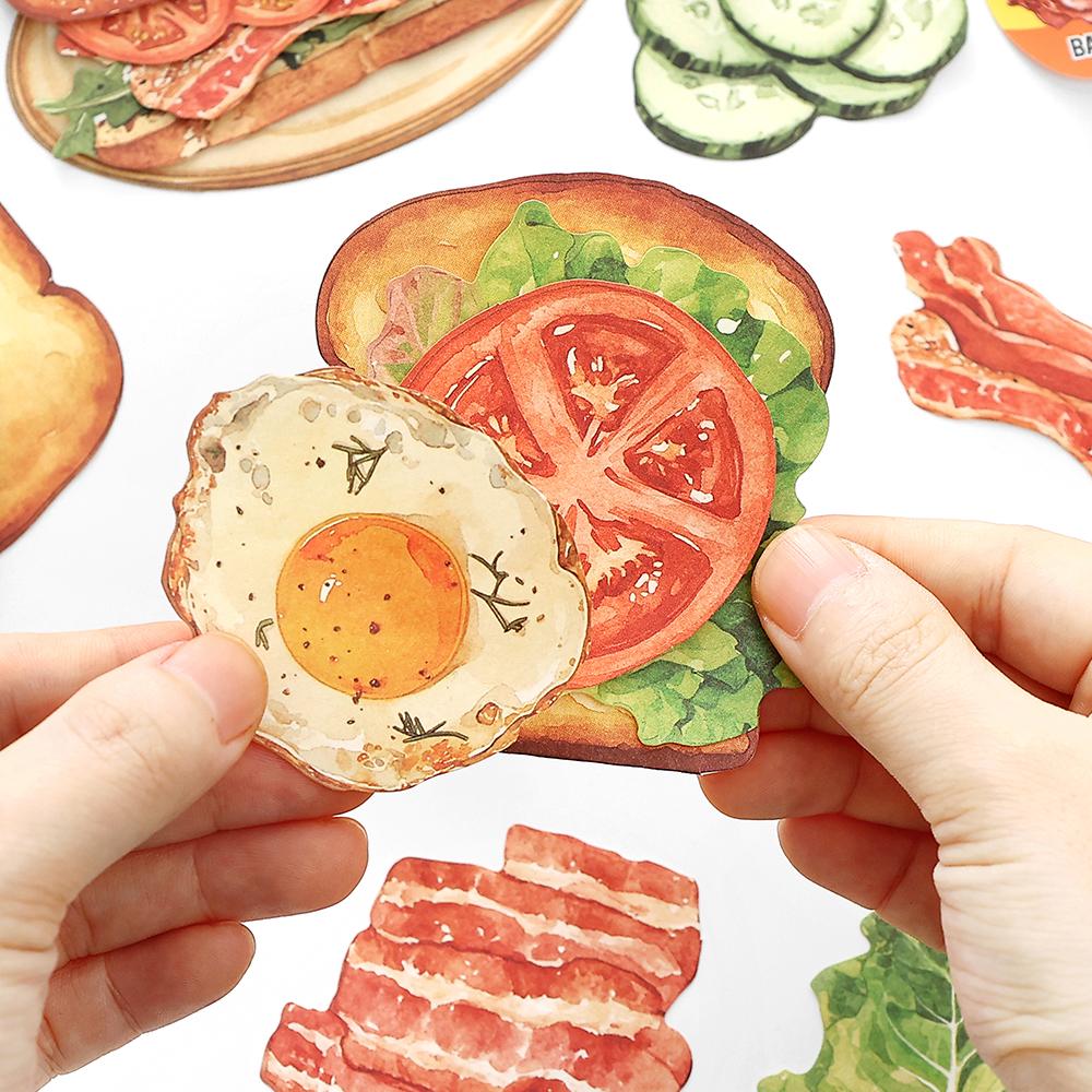 20sheets/bag Fifth Material Pack Snacks Desserts Fruits Daily Life Items Pattern Folding Notes for Message Paper Greeting Cards