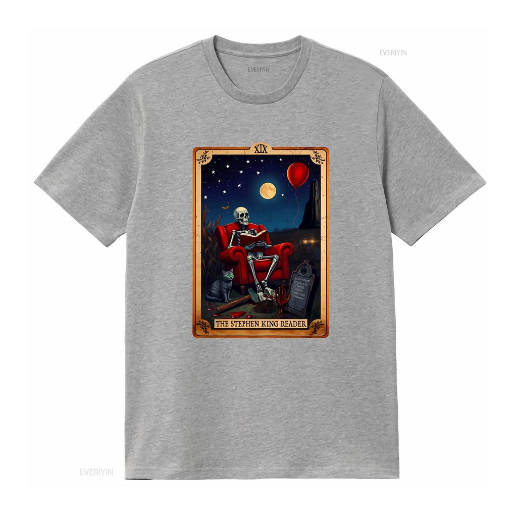 The Reader Stephen King Inspired Tarot Card T Shirt Perfect for Lover Vintage Style Horror Vintage Washed Stretched Comfortable
