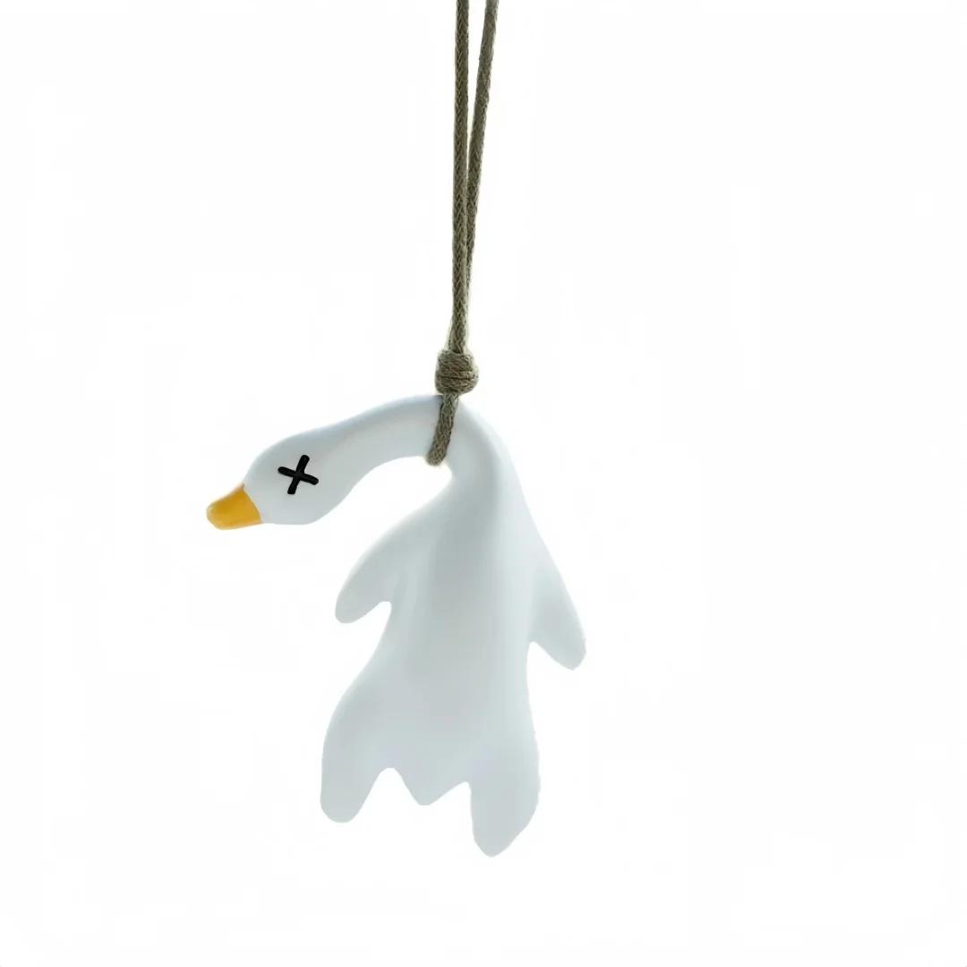 

Mounted Color Changing Roast Duck Pendant Resin Harmless Originality Rearview Mirror Decoration Cute Swing Lanyard Car Tool білий
