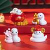 6pcs Chinese Style New Year Snake Figurine Cartoon Mini Snake Ornament  Birthday Party Gift