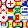 World Cup Pillow Flag National Pattern Printed Pillow Cover Seat Cushion Bedside Cushion Holiday Gift