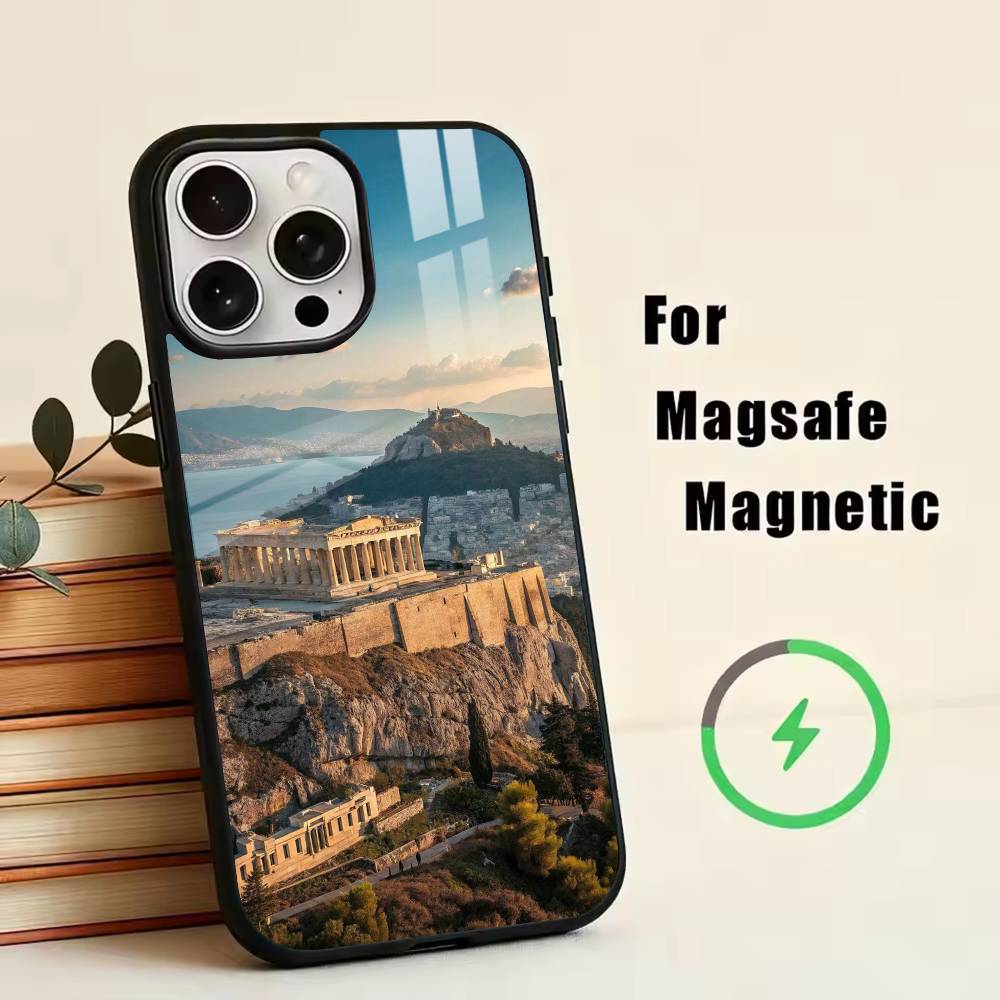 Acropolis of Athens Phone Case For iPhone17,16,15,14,13,12,11 Plus,Pro Magnetic with Magsafe Wireless Charging