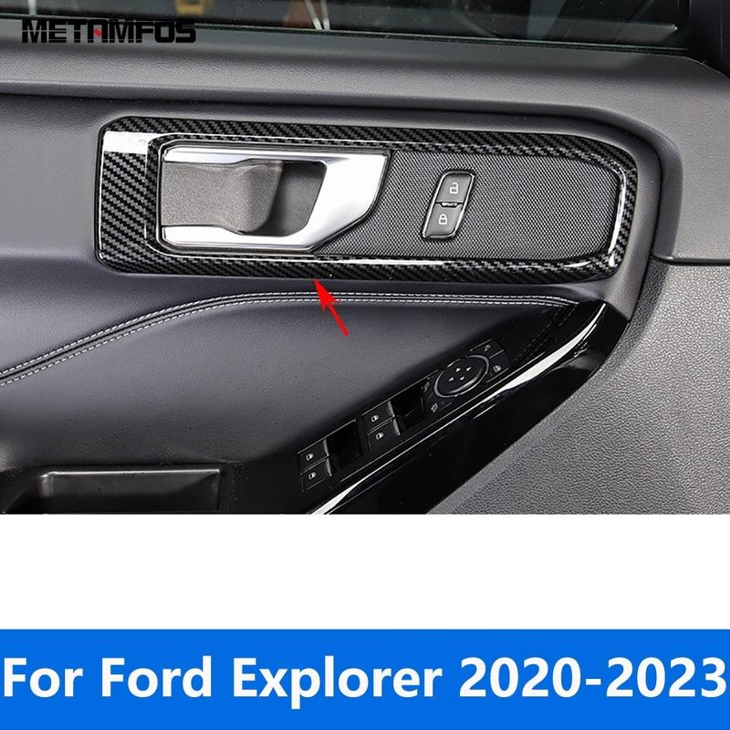 Interior Accessories For Ford Explorer     Carbon Fiber ide Door Handle Bowl Cover Trim Sticker Car Styling
