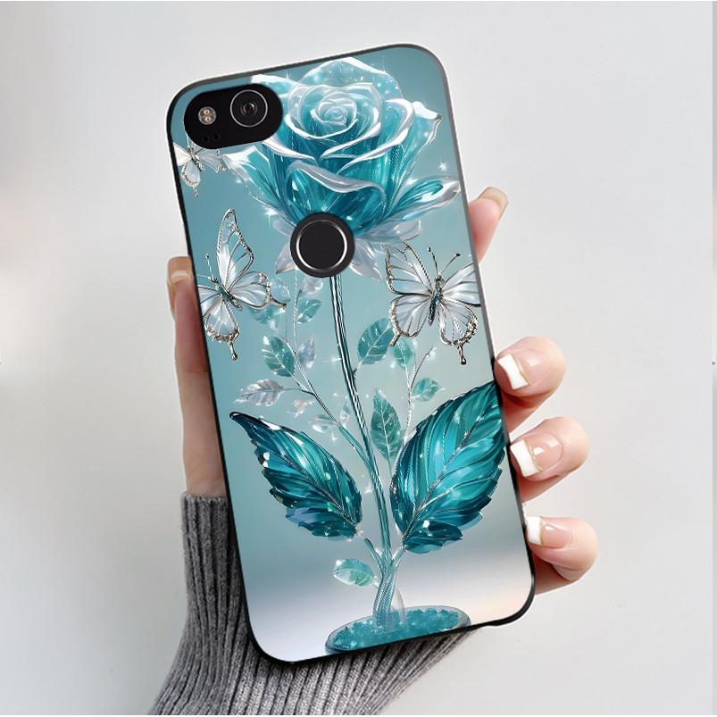 Für Google Pixel 2 Hülle Weicher Schwarzer Silikon-Stoßfänger Schmetterling Handyhülle für Googe Pixel2 2XL Pixel2XL 2 XL Hüllen Fundas Coque